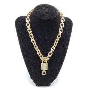 Authentic Louis Vuitton Lock & Key with Unbranded Gold Plated Chain Necklace